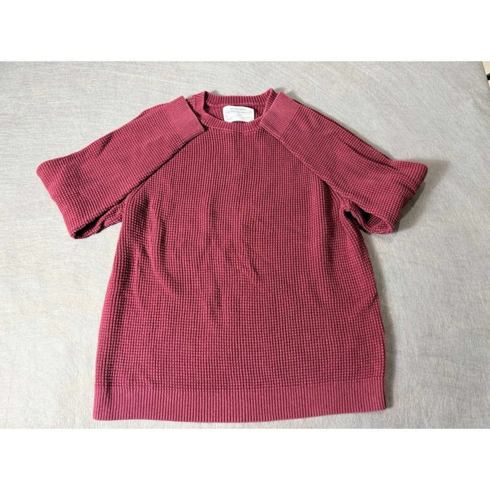 REI Cooperative Waffle-Knit Pullover Sweater Burgundy Women's small Long Sleeve
